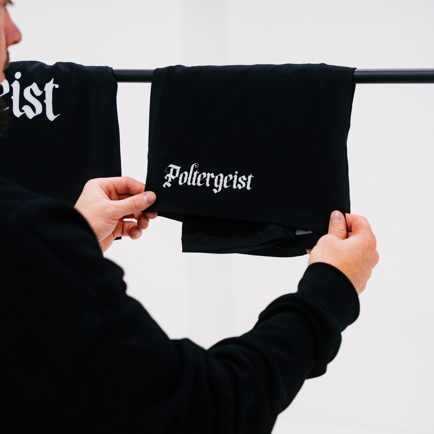 Ranked by Poltergeist - Dual-Layer Black Shorts