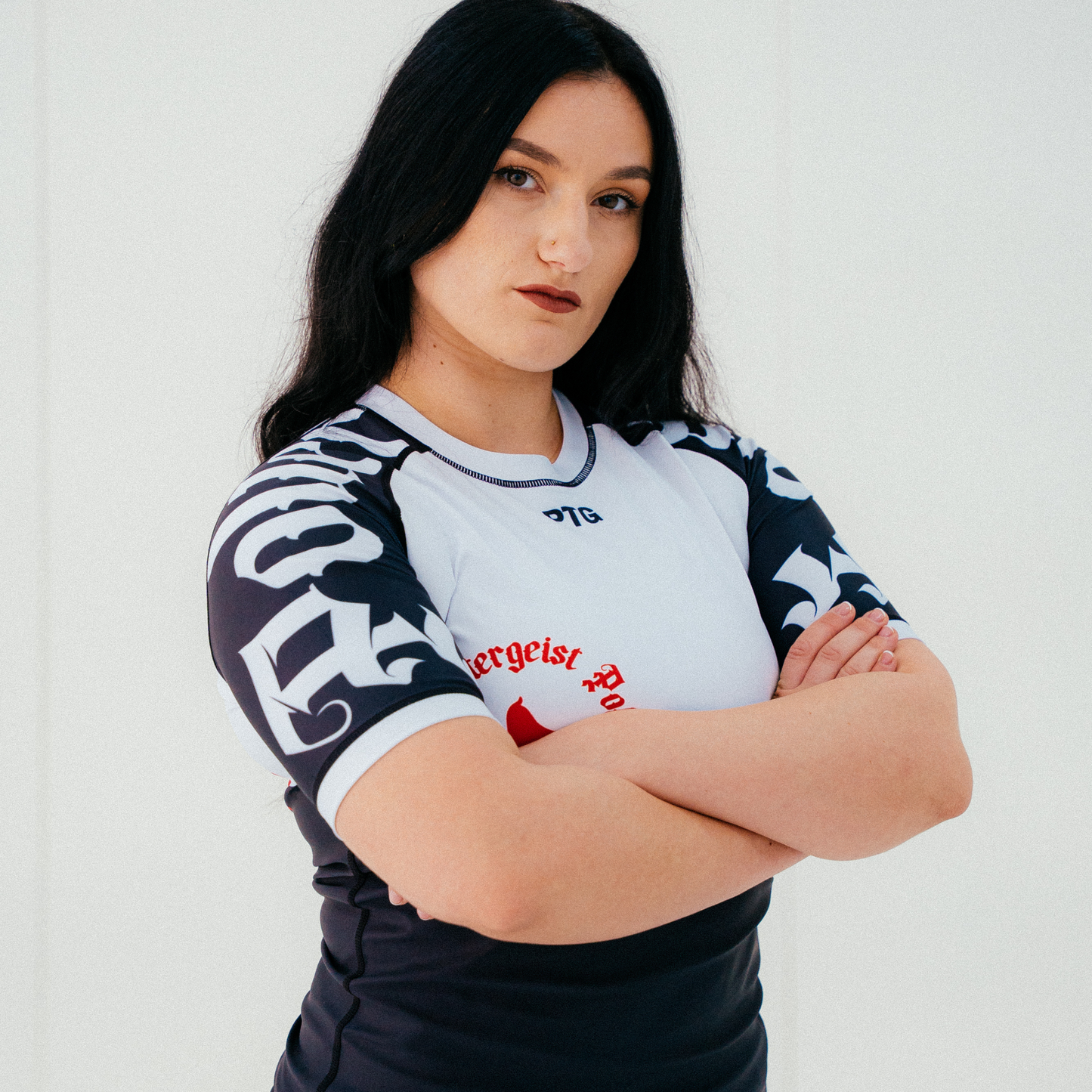 White/ Black Ranked 2.0 Rashguard