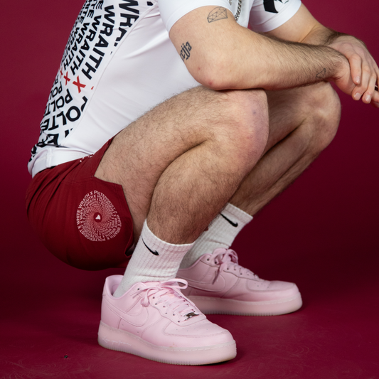 White Wraith Shorts (Burgundy)