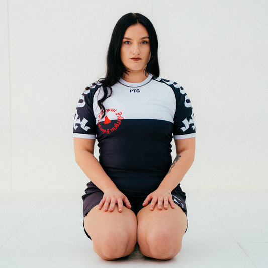 White/ Black Ranked 2.0 Rashguard