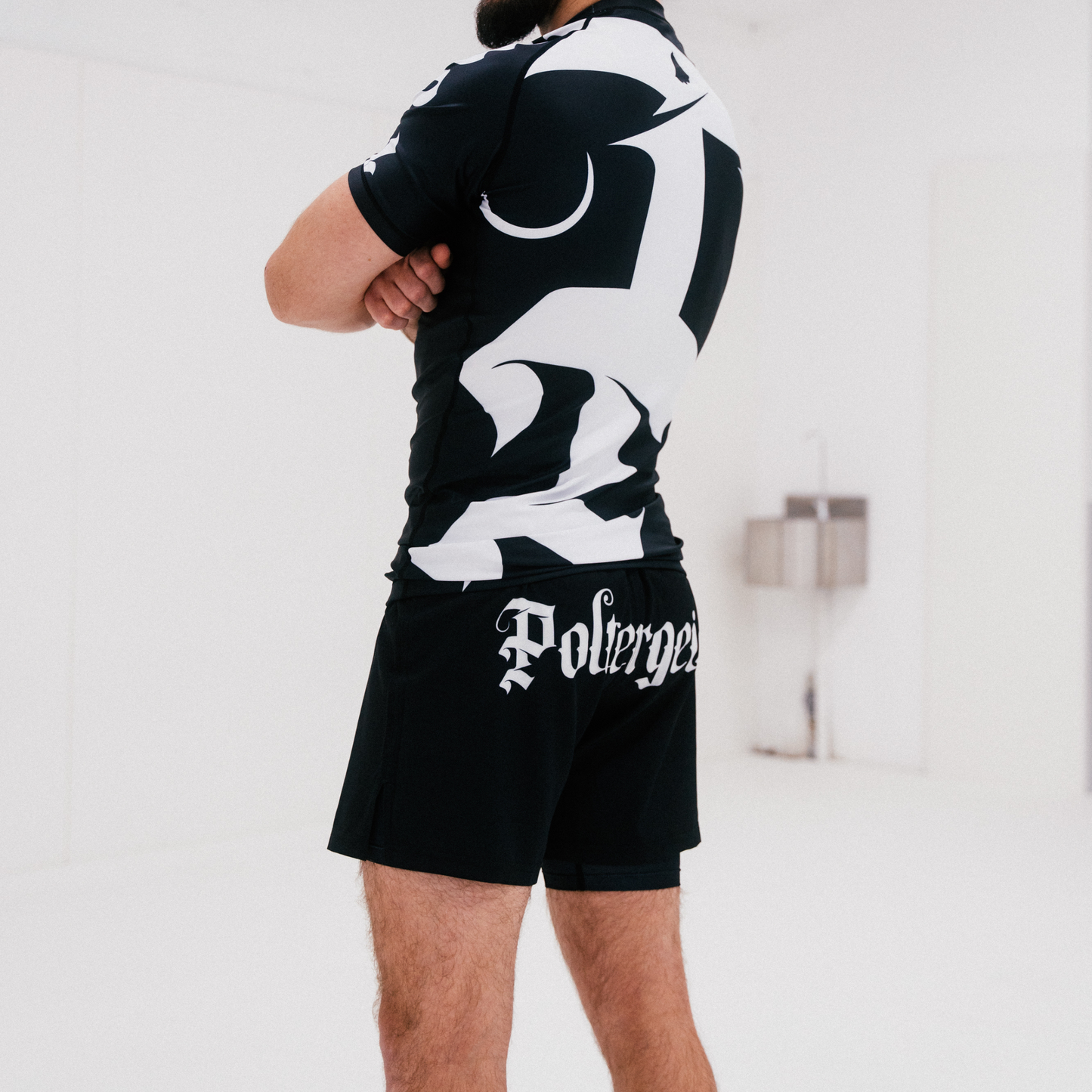 Ranked by Poltergeist - Dual-Layer Black Shorts