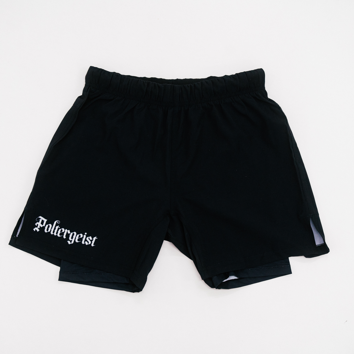 Ranked by Poltergeist - Dual-Layer Black Shorts