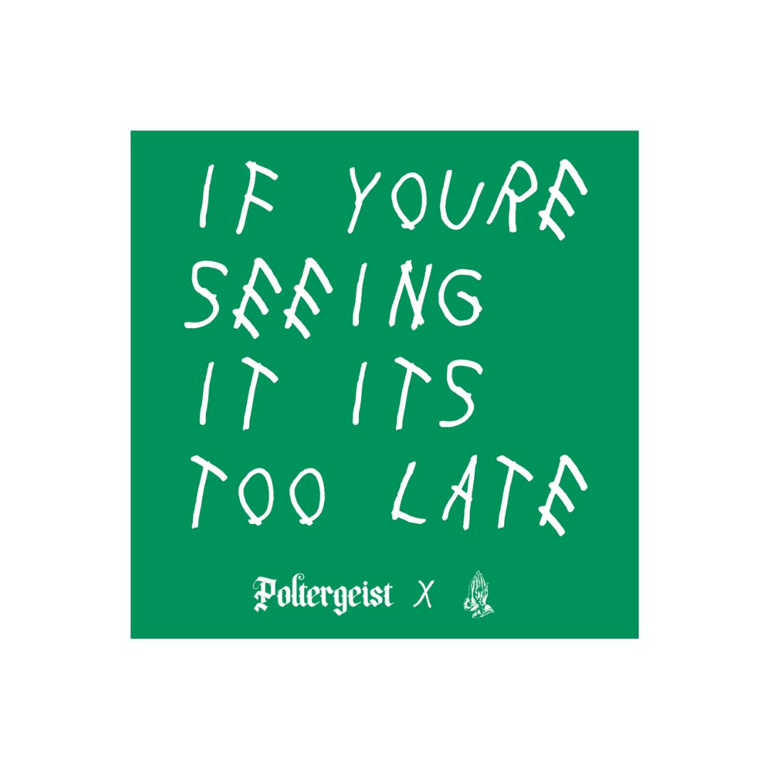 Poltergeist X If Youre Seeing It Its Too Late Green & Black Stickers