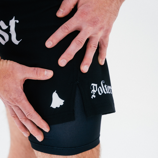 Dual-Layer Black Shorts